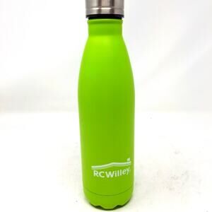 RC Willey logo Green Stainless Insulated Water Bottle Gift for Runner Bottle 1oz